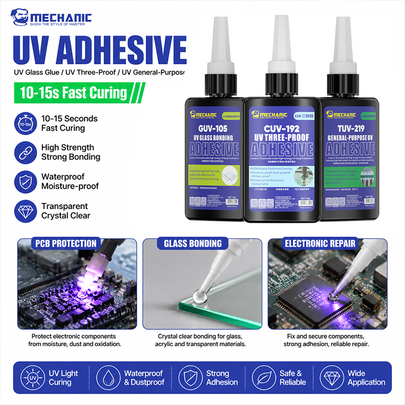 Uv Whitening Kit - Adesivo UV per incollaggio vetro MECHANIC,
