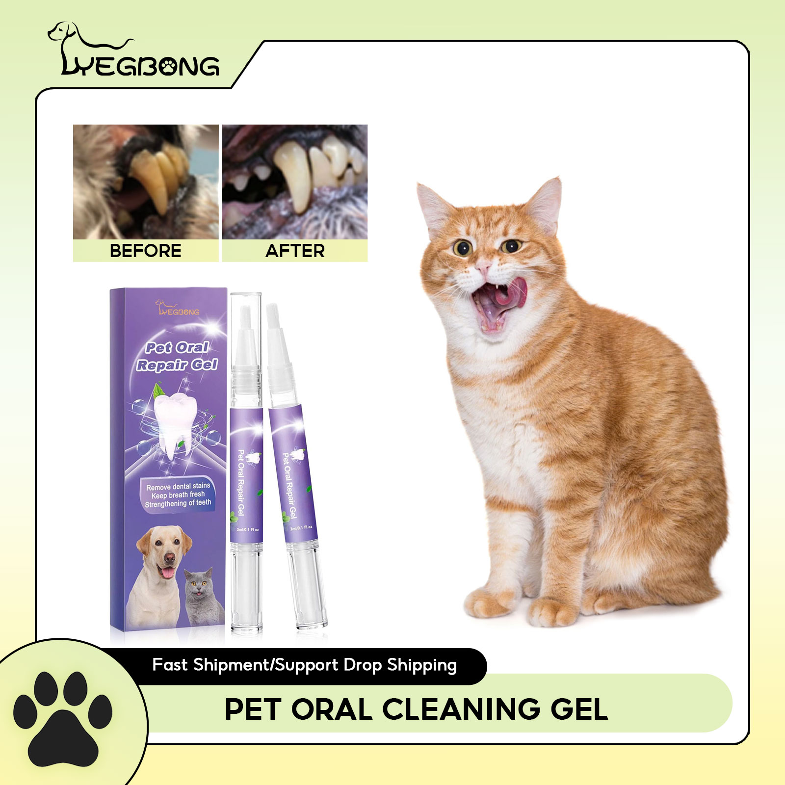 Teeth Whitening Gum - Gel per la riparazione orale dell'animale